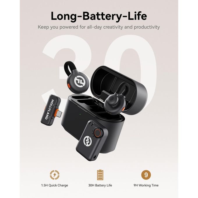 Hollyland Lark M2S Micro Cravate sans Fil pour Caméra, iPhone, Android, 300 m Portée