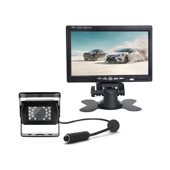 Écran LCD Avec 7 "+ Caméra De Recul, Kit De Vue Arrière De Voiture Pour Camion Bus 12V-24V