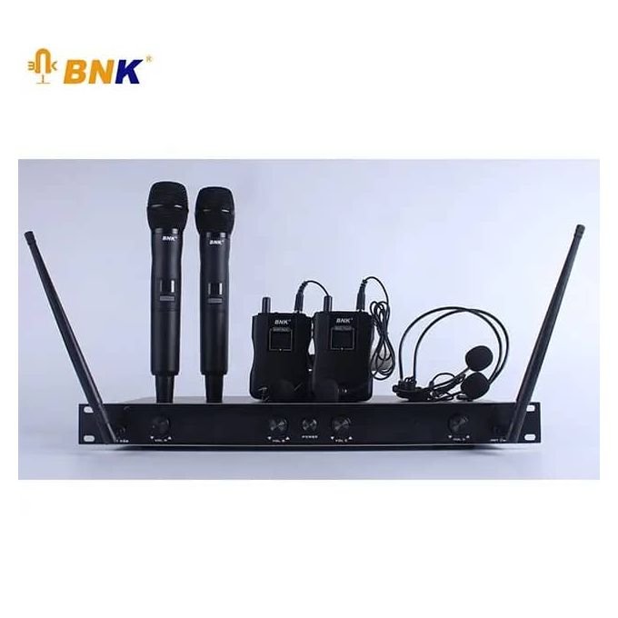 Bnk Système De Microphone Sans Fil UHF à 4 Canaux Avec 4 Micros