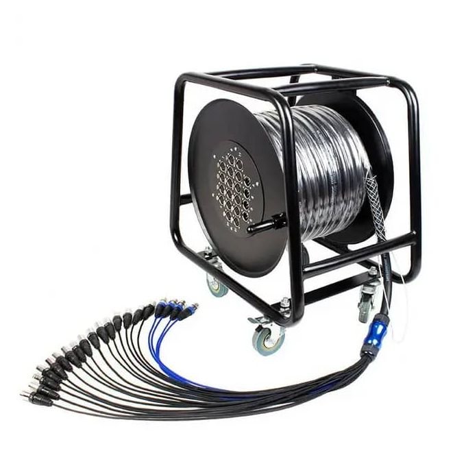 Stagebox Snake Enrouleur De Câble 16/4 50 M Noir