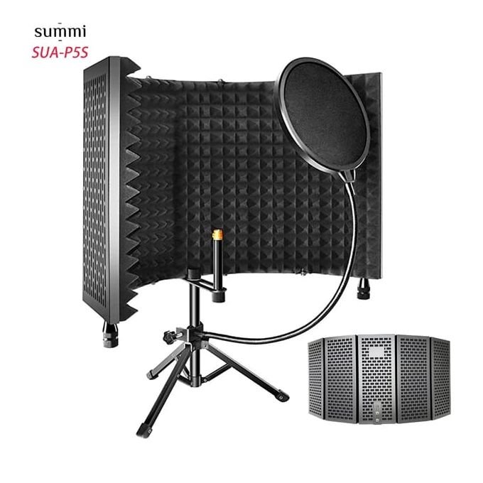 Grande Cabine Vocale En Métal Extensible Et Réglable Avec Support Et Filtre