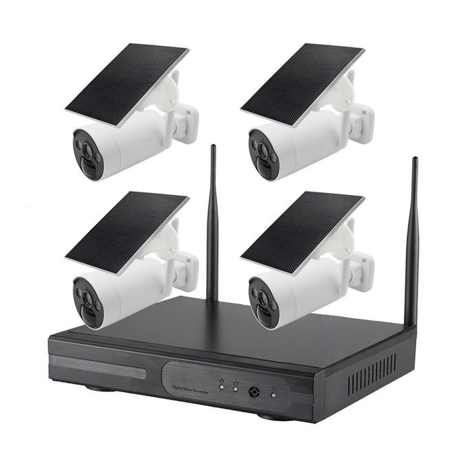 4ch Vidéosurveillance Solaire Sans Fil Wifi