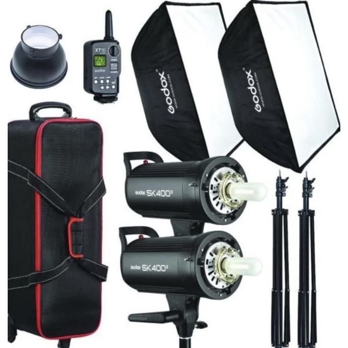 Godox SK400II Kit De Flash De Studio à 2 Lumières Avec Déclencheur, Softbox