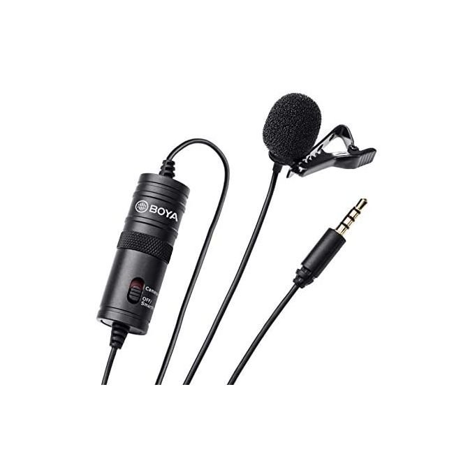 Boya BY-M1 Microphone Cravate 3,5 Mm Pour Smartphone/Canon/Nikon Noir